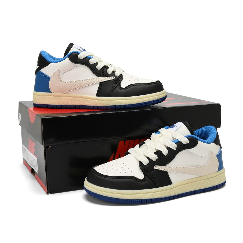 Qiaoyi low-top shoelaces" white, black, cream, blue"
