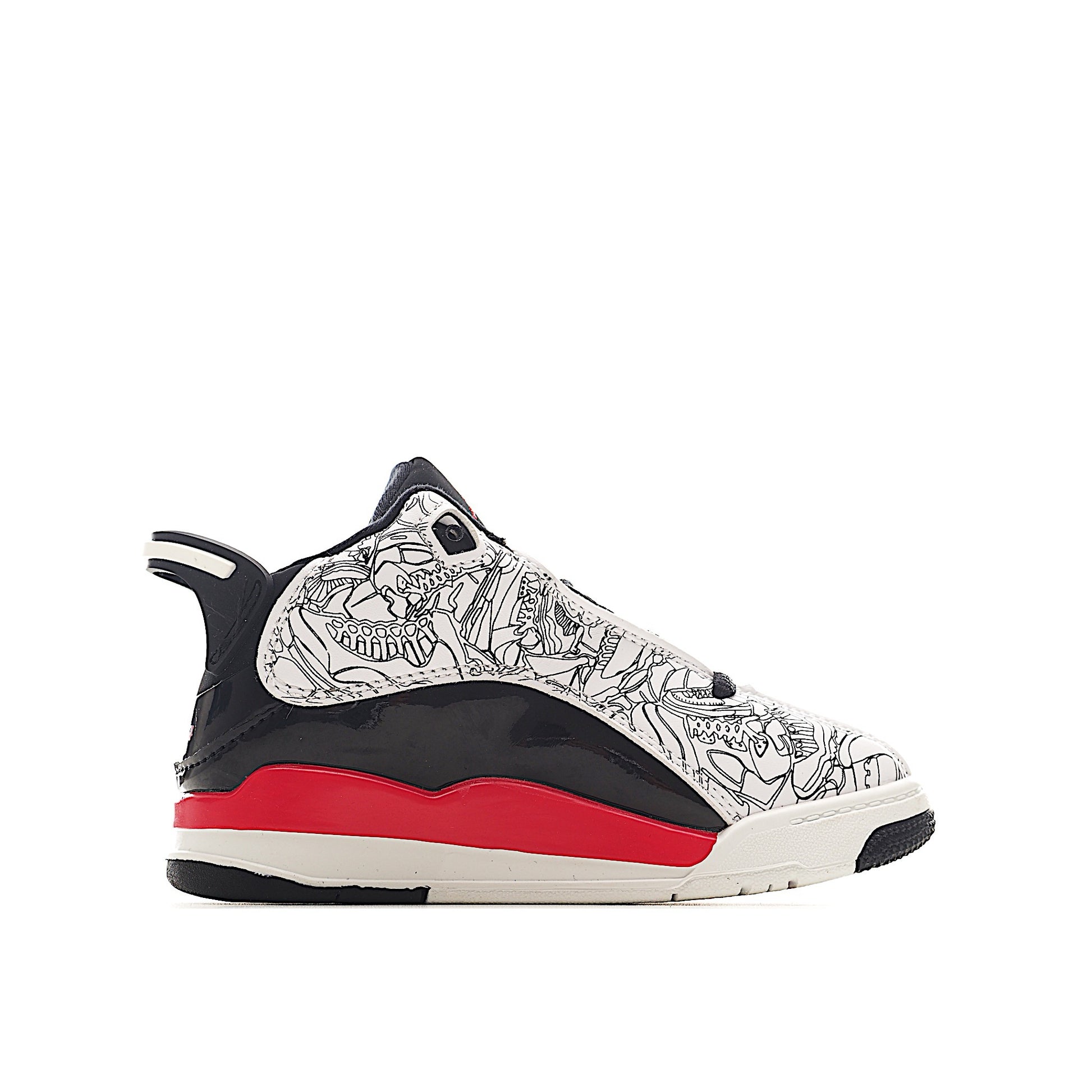 Jordan Zero Lace-Up Basketball Shoes for Kids" black, white, red"