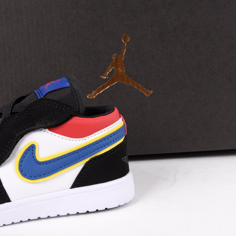 Jordan low top elastic band" white, black, blue"