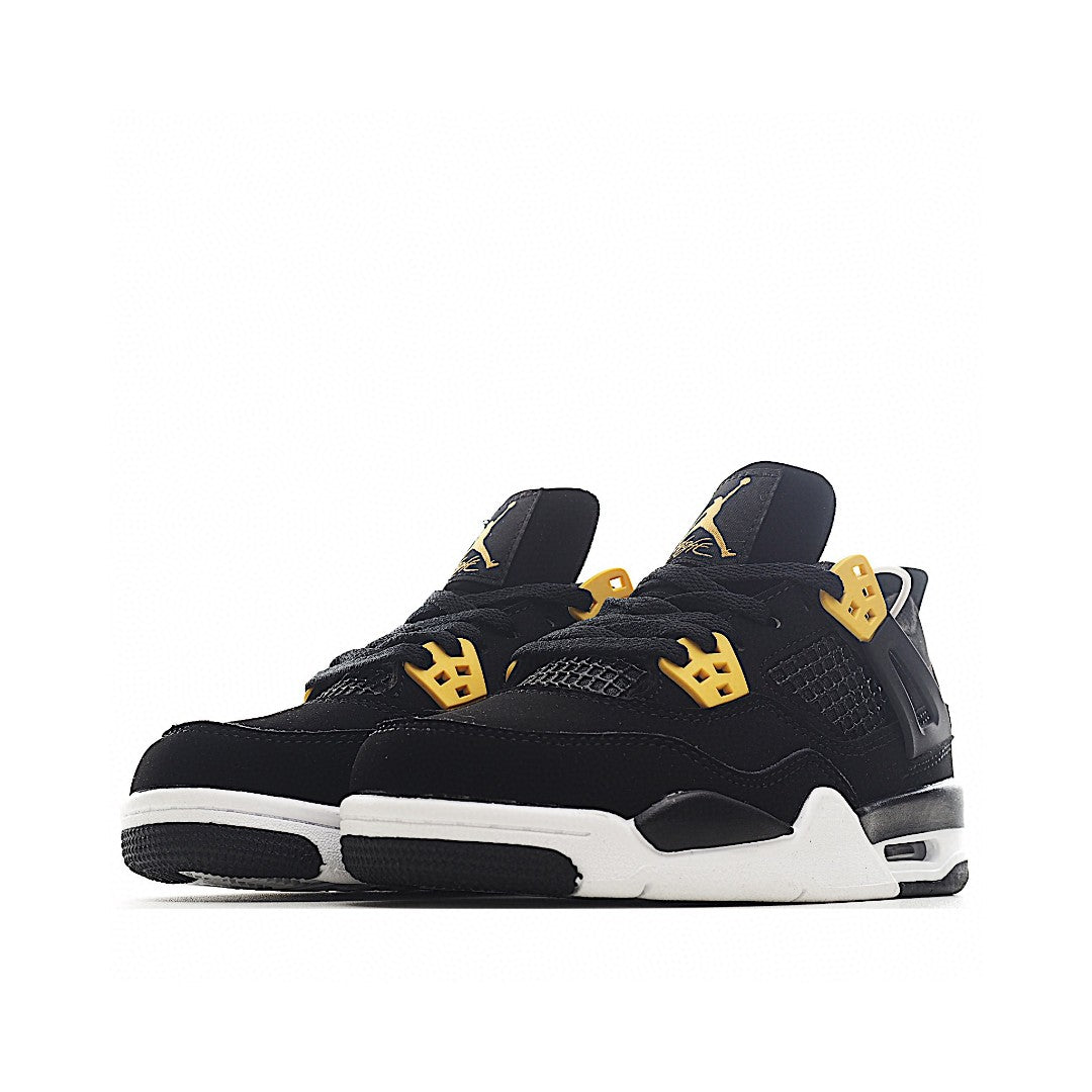 NK AJ 4th generation lace-up basketball air cushion children's shoes" black, gold"