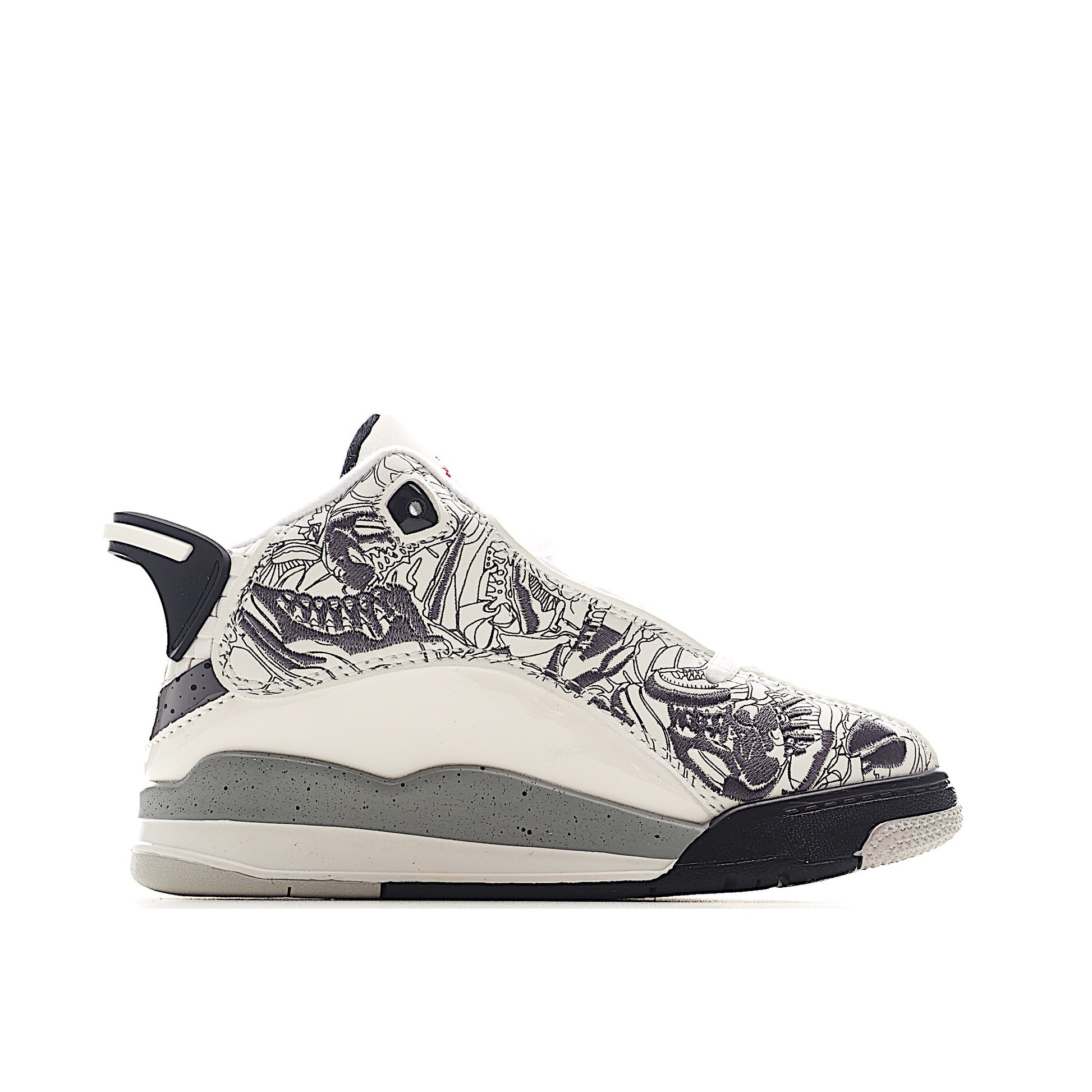 Jordan Zero Lace-Up Basketball Shoes for Kids" gray, crea, white"