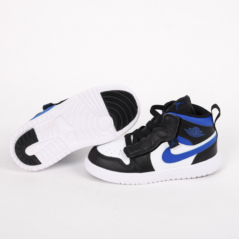 Jordan high top elastic band" white, black, blue"