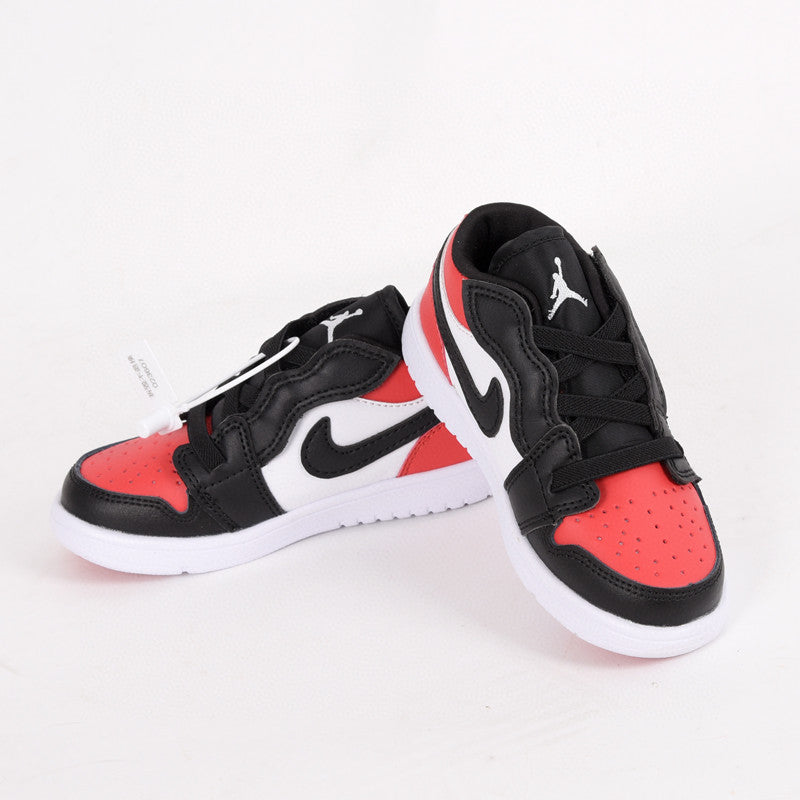 Jordan low top elastic band" white, black, red"