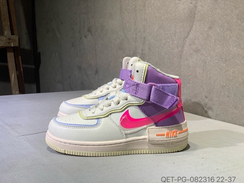 High-top Macaron Air Force" white, purple"