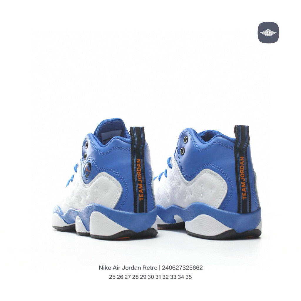 AJ13-1/split leather'  white, blue"