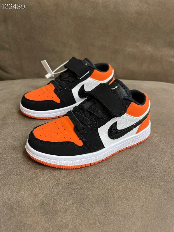 AIR JORDAN 1 low-top Velcro" white, black, orange"