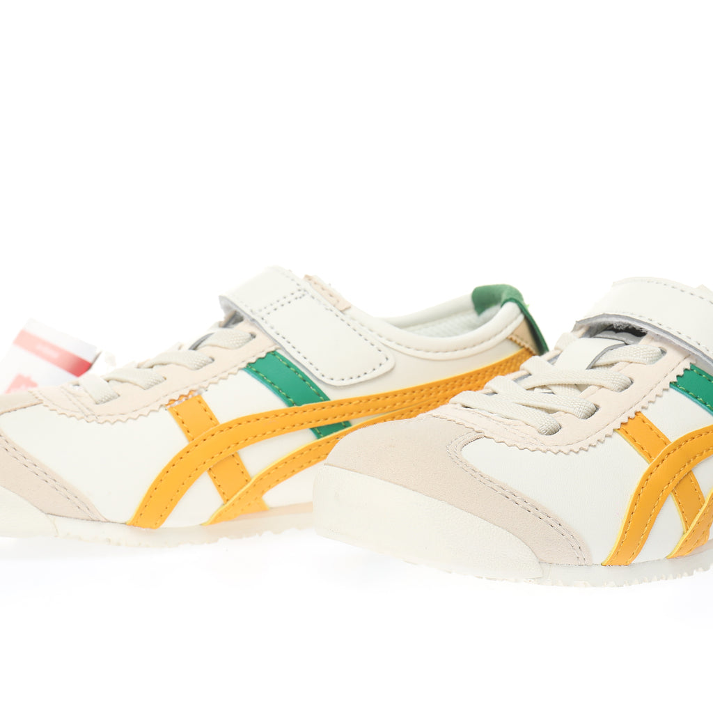 Asics Tiger" cream, orange, green"