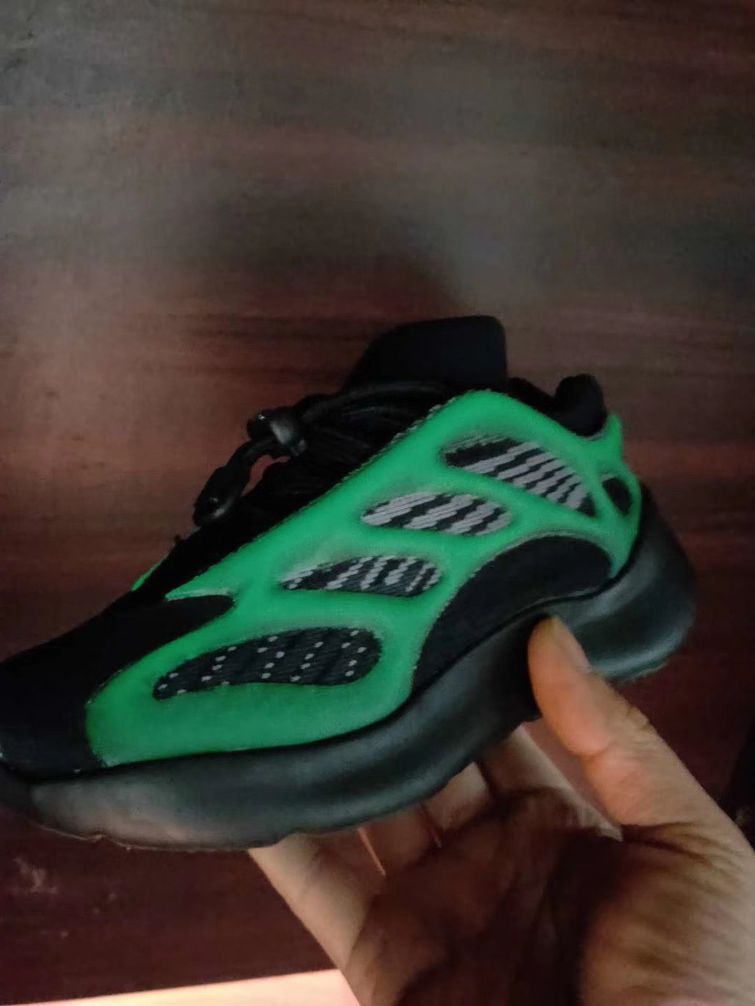 Luminous version! 700 Yeezy V3 dad shoes" black, green"