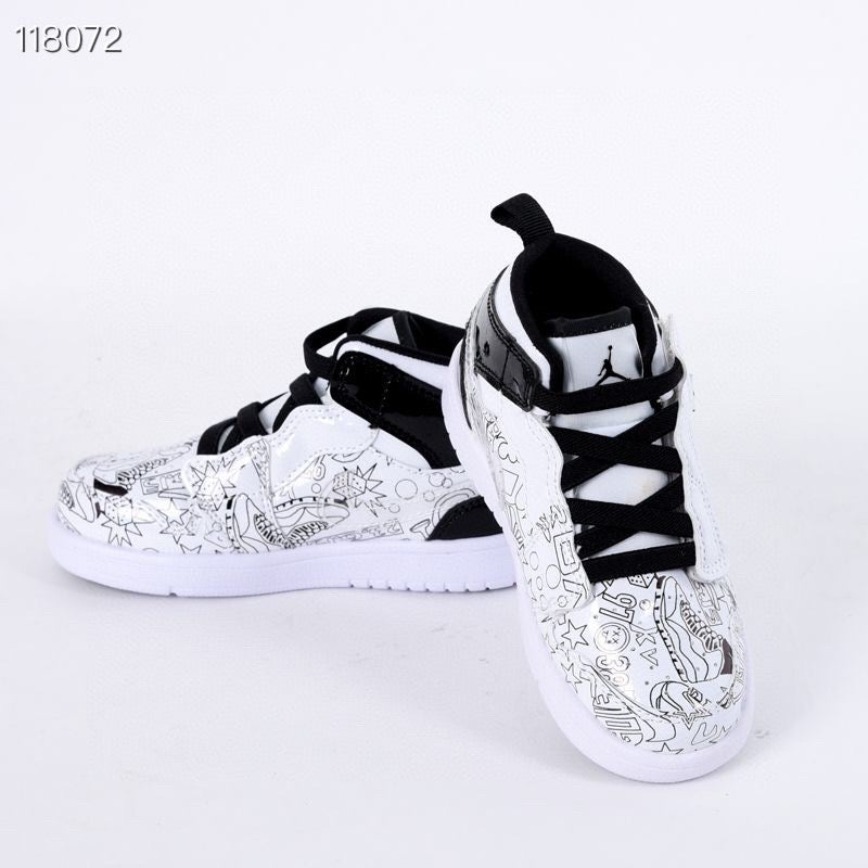 Jordan high top elastic band" white, black"