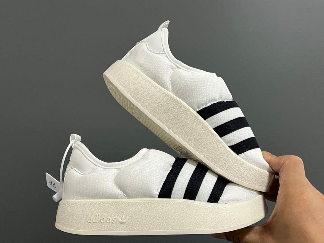 Adidas Bread Children's Slip-On Cotton Shoes" white"