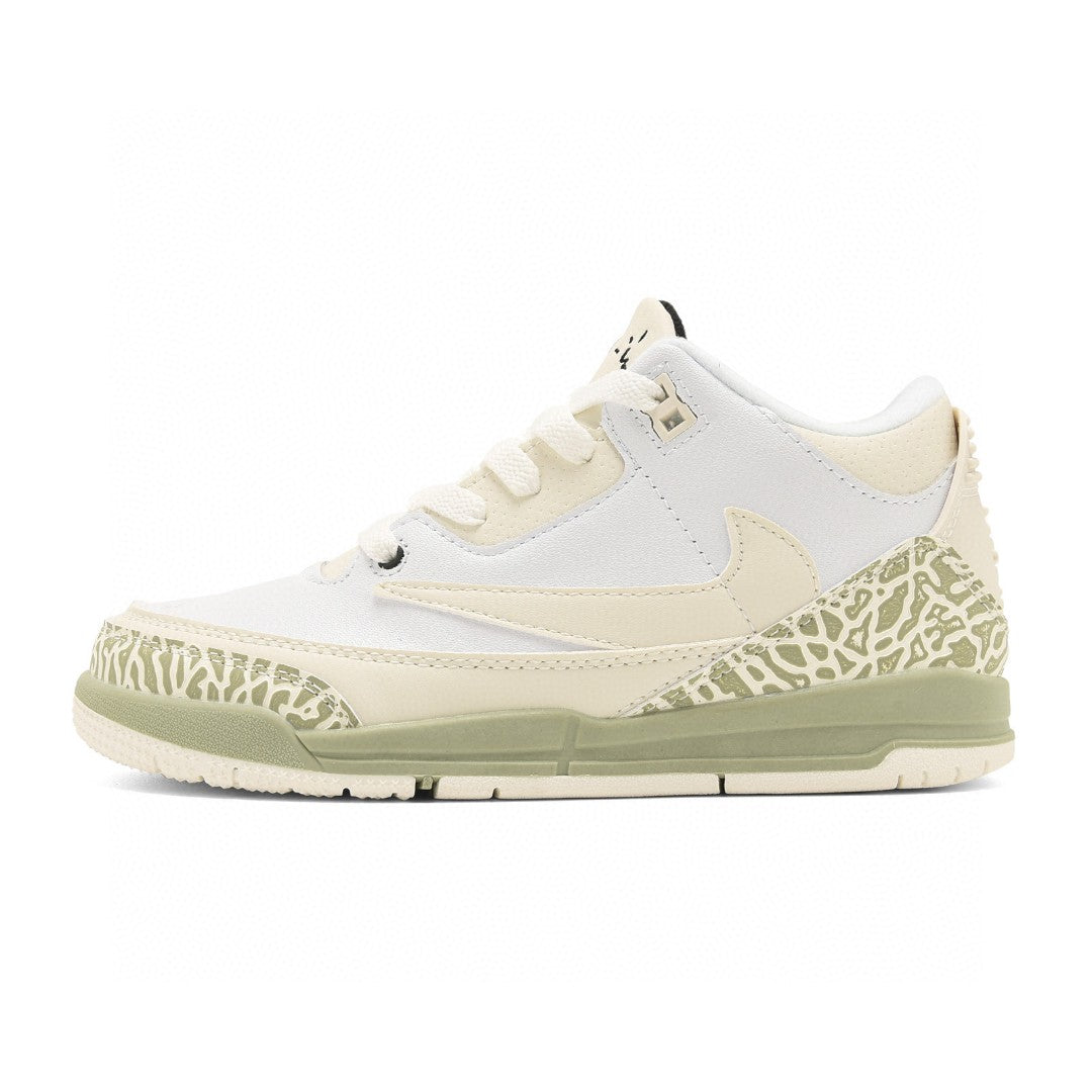 Jordan AJ3 children's shoes" white, cream, mint green"