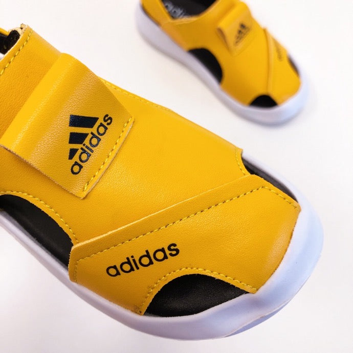 Adidas full leather bread head sandals" yellow"