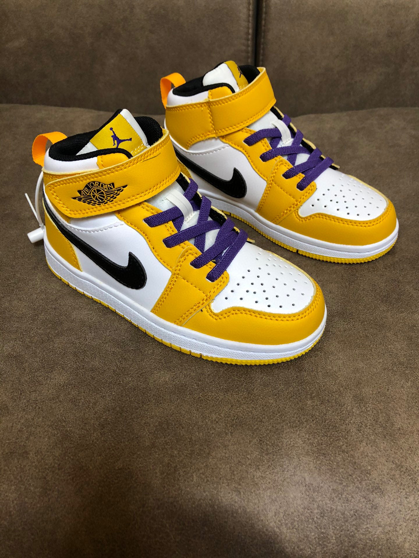 Joe's high-top Velcro children's shoes" yellow, white"