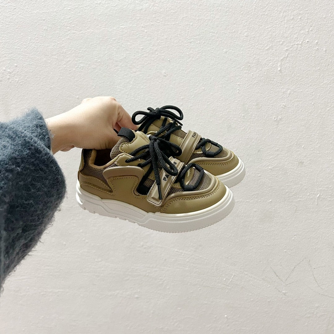 AD Velcro children's casual sneakers" olive brown"