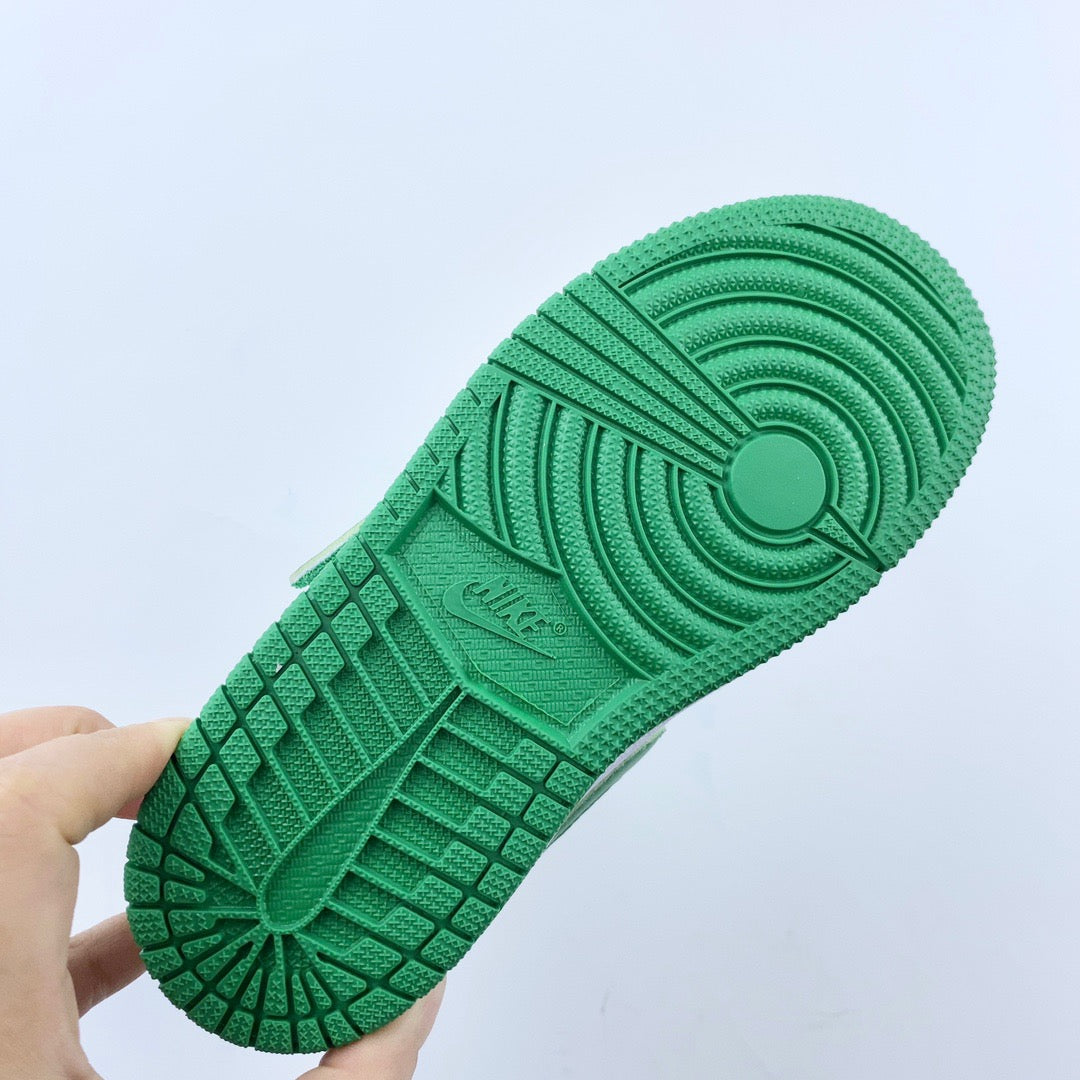AJ Joe One-Wing Velcro Children's Shoes" white, green"