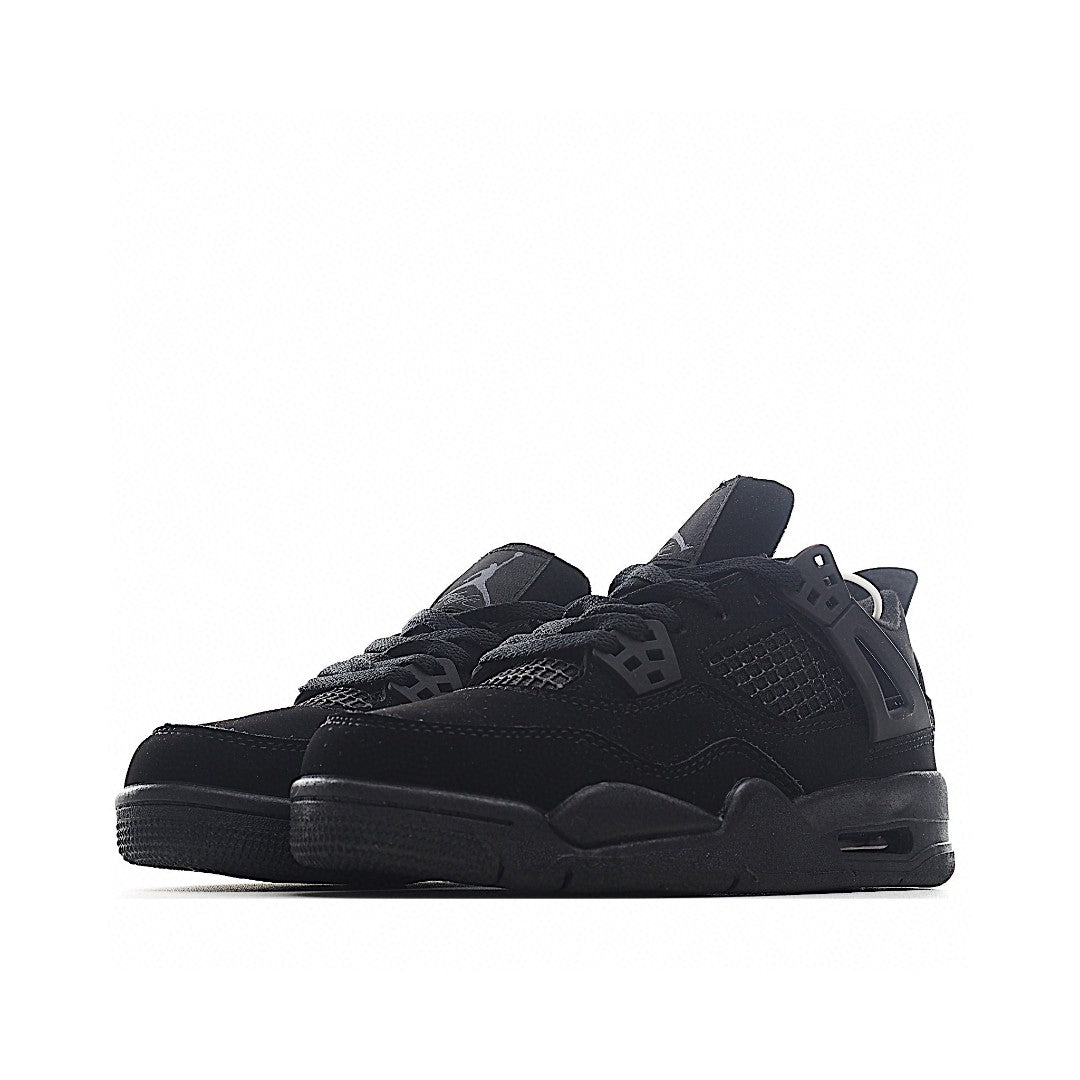 NK AJ 4th generation lace-up basketball air cushion children's shoes" black"
