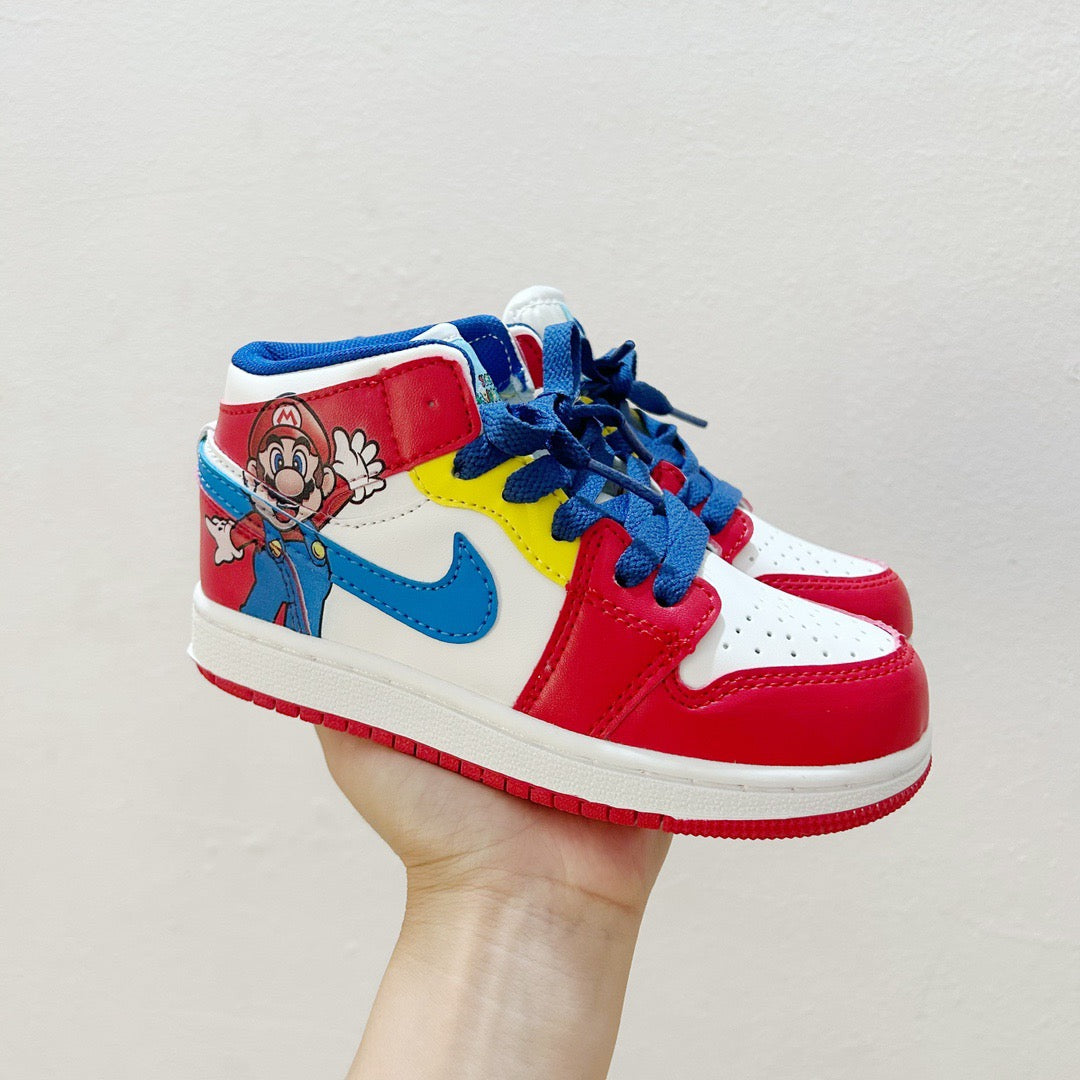 AJ1 Super Mario joint" red, white, yellow, blue"