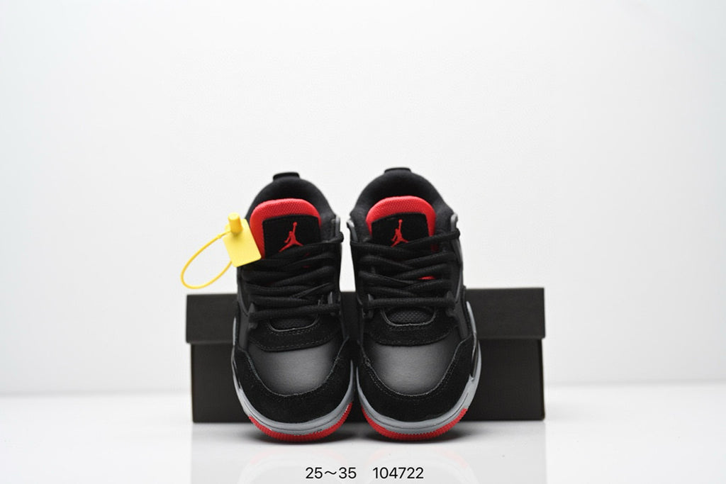 Jordan 4 low-top air cushion basketball shoes" black, gray"