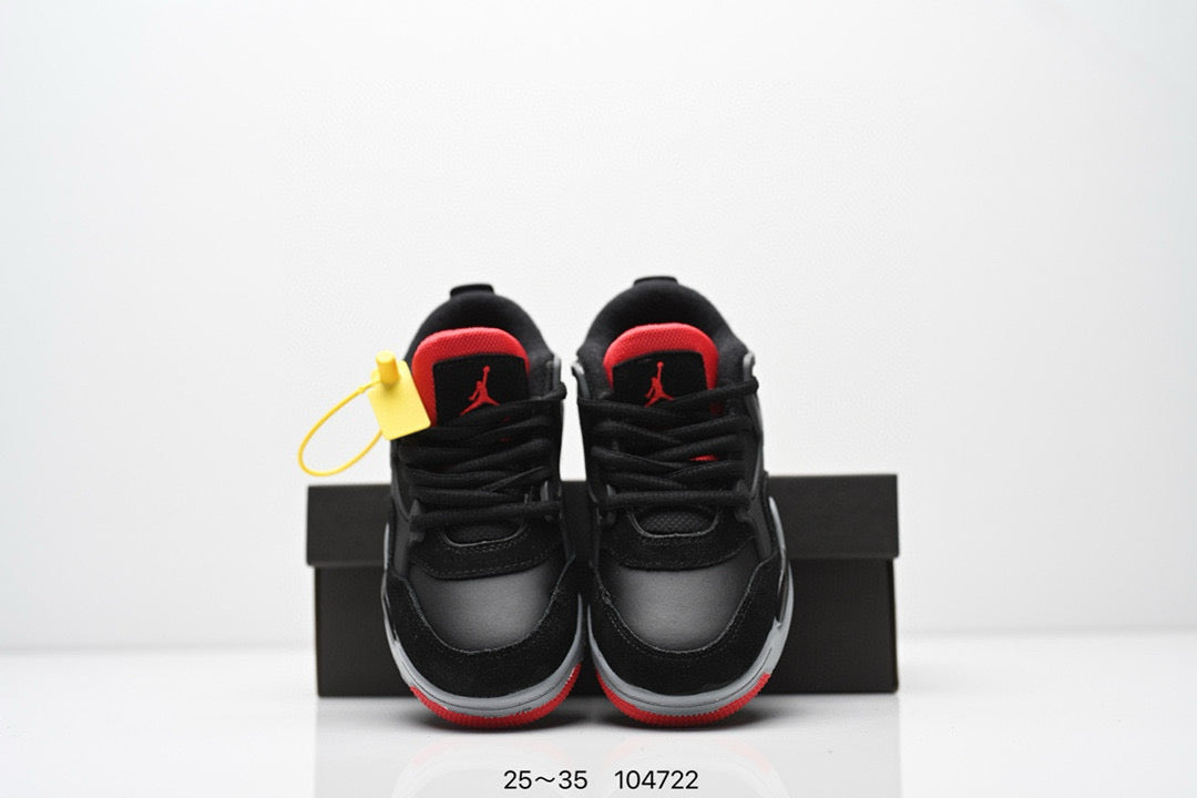 Jordan 4 low-top air cushion basketball shoes" black, gray"
