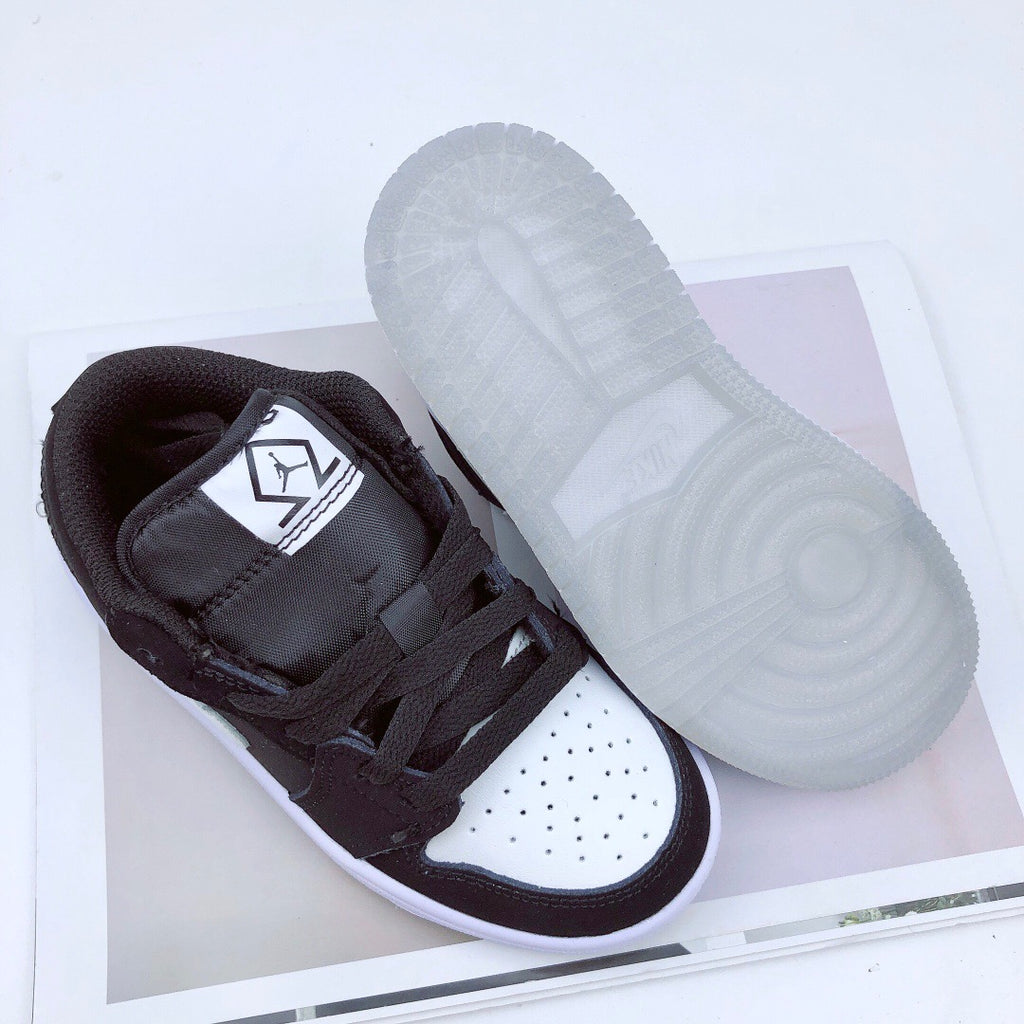 Joe 1 low-top elastic buckle parent-child shoes" black, white"