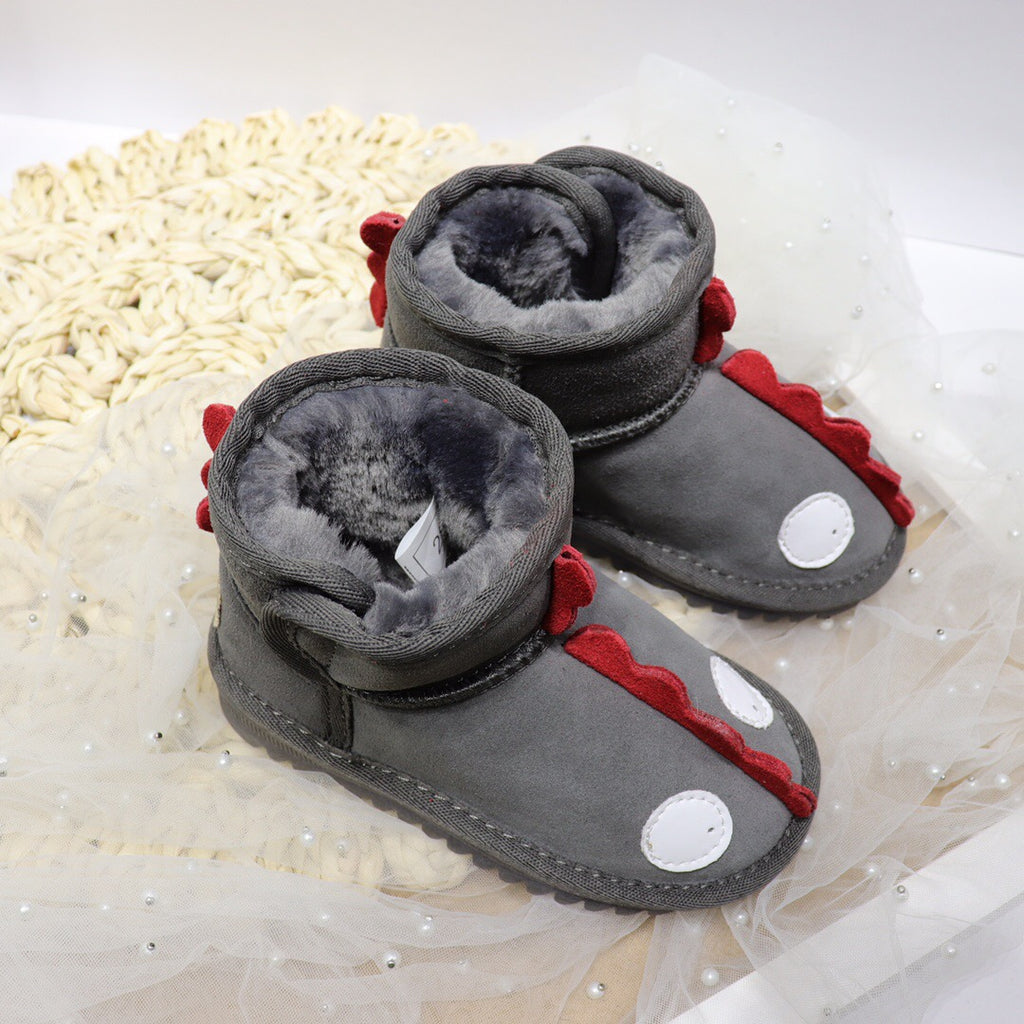 Ugg Velcro Dinosaur Children's Snow Boots" gray"