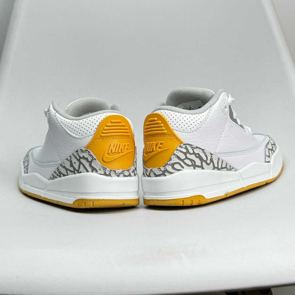 Jordan 3 children's shoes" white , gray, golden yellow"