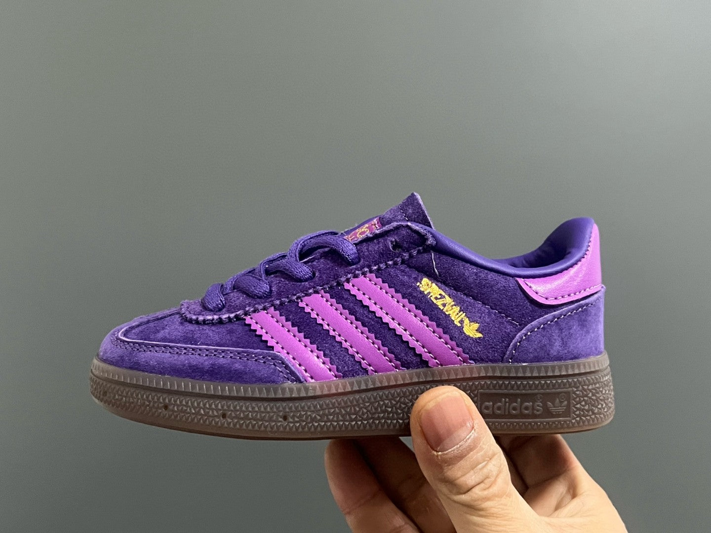 Adidas training 3 generation pig leather children's shoes" purple"