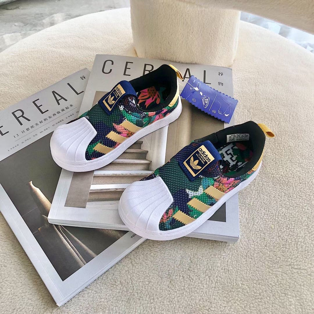 Adidas one-step soft mesh shoes for children" white, green"