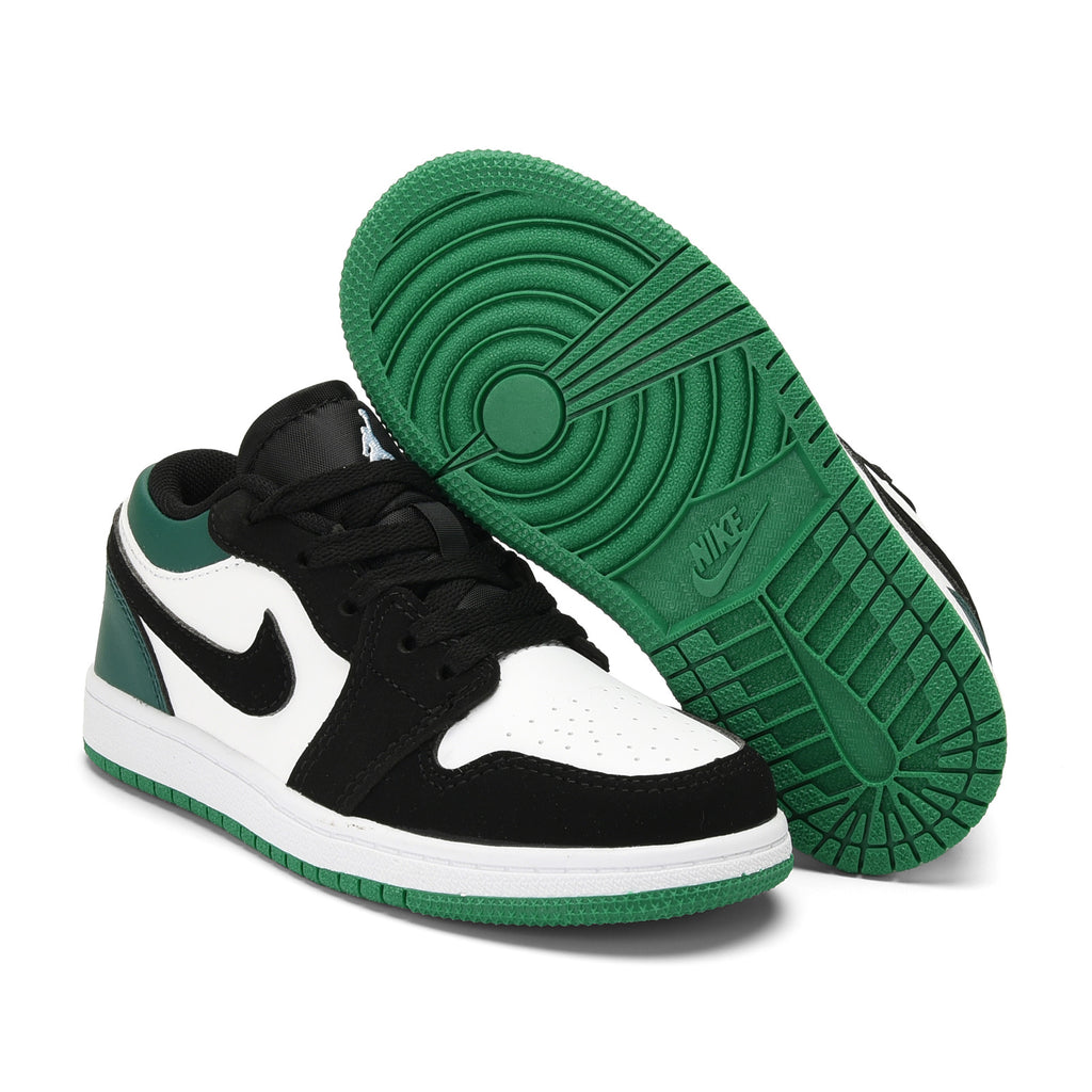 Qiaoyi low-top shoelaces" black, white, green"