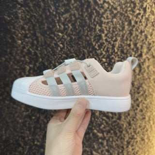 adidas shell toe sandals" peach"