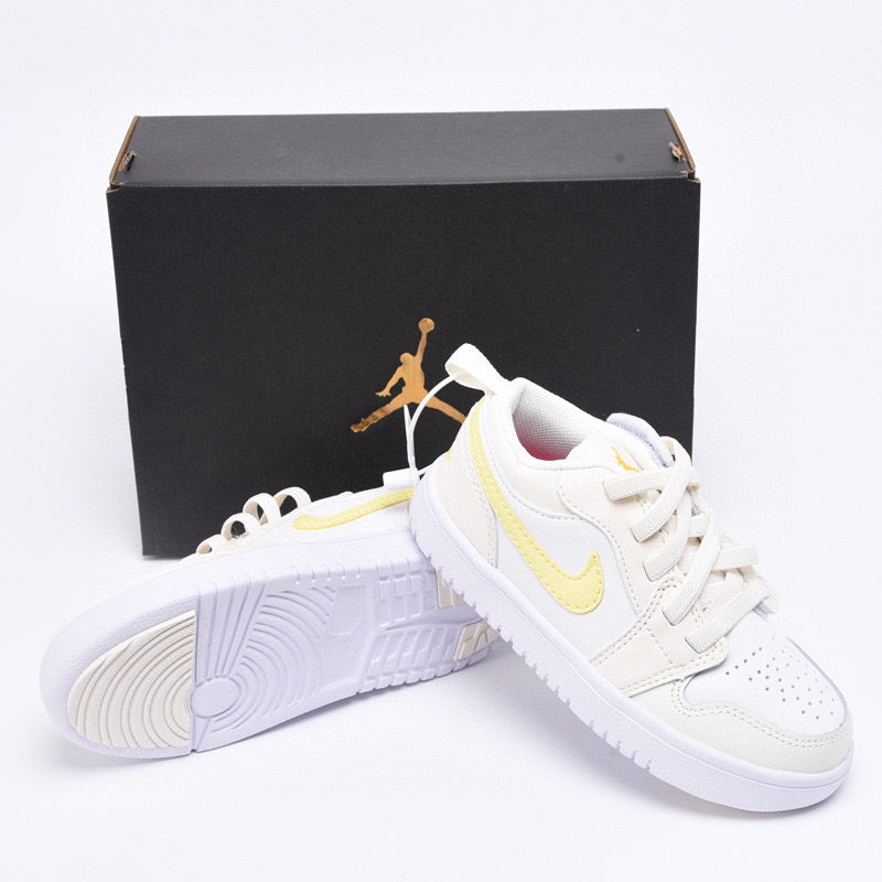 Joe 1 magic buckle children's shoes" white, cream, yellow"