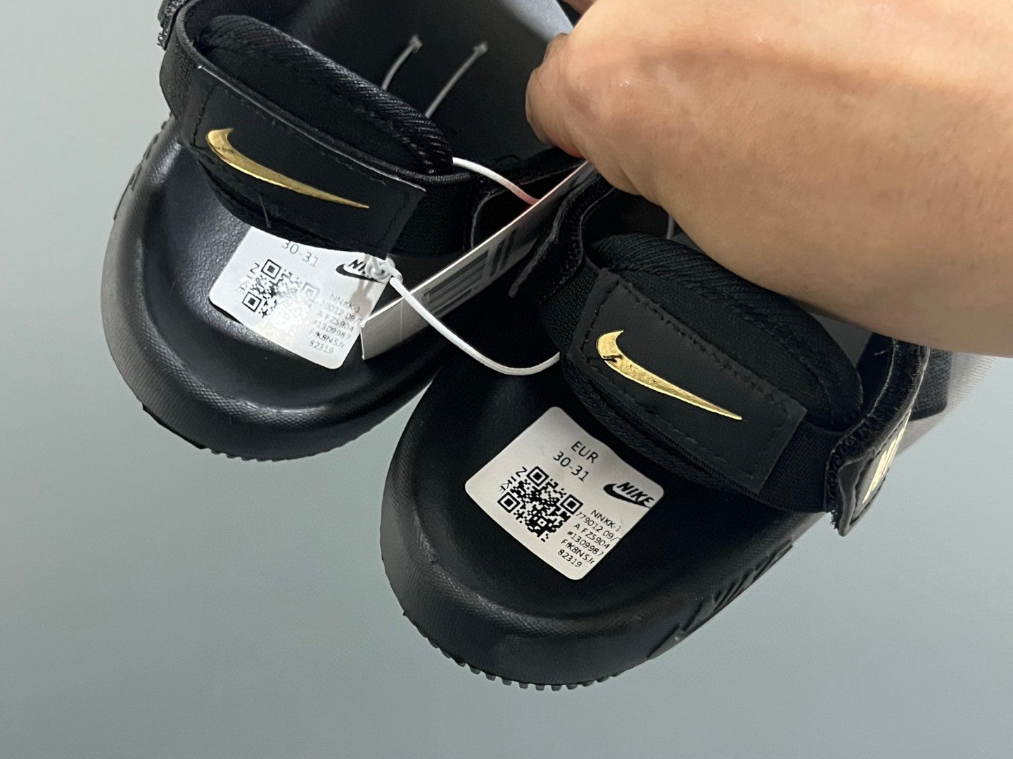 NK new two-way children's sandals" black, gold"