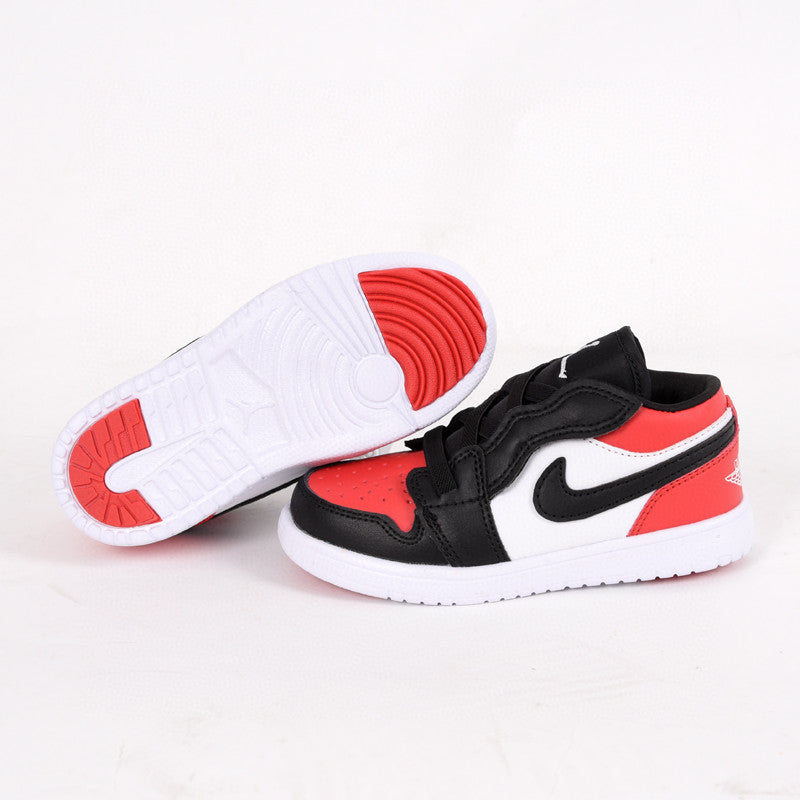 Jordan low top elastic band" white, black, red"