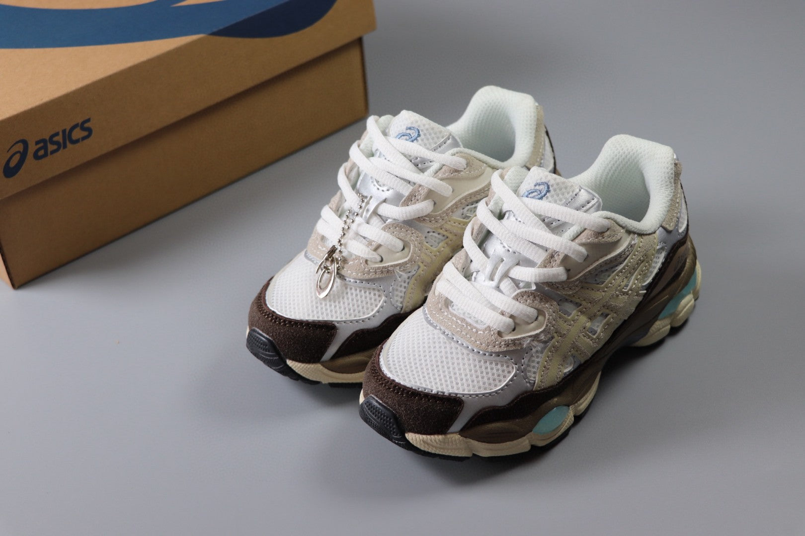 Asics Gel-NYC Professional"  beige, brown, and white"