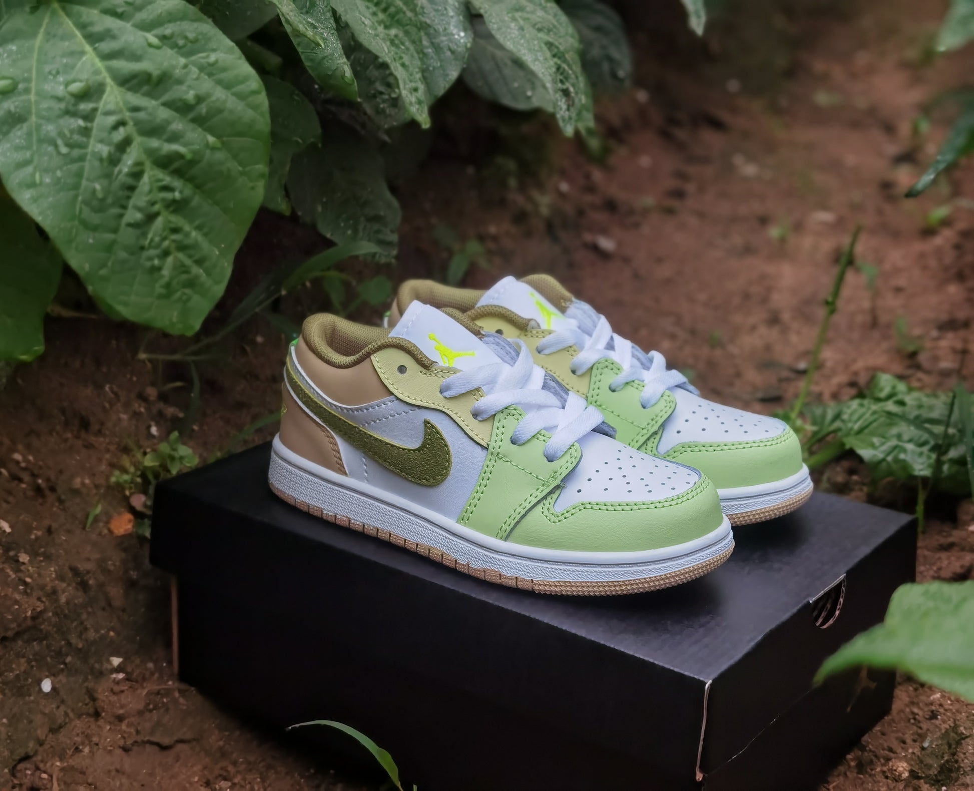 Joe 1 Low Top" white, lime green, olive green"