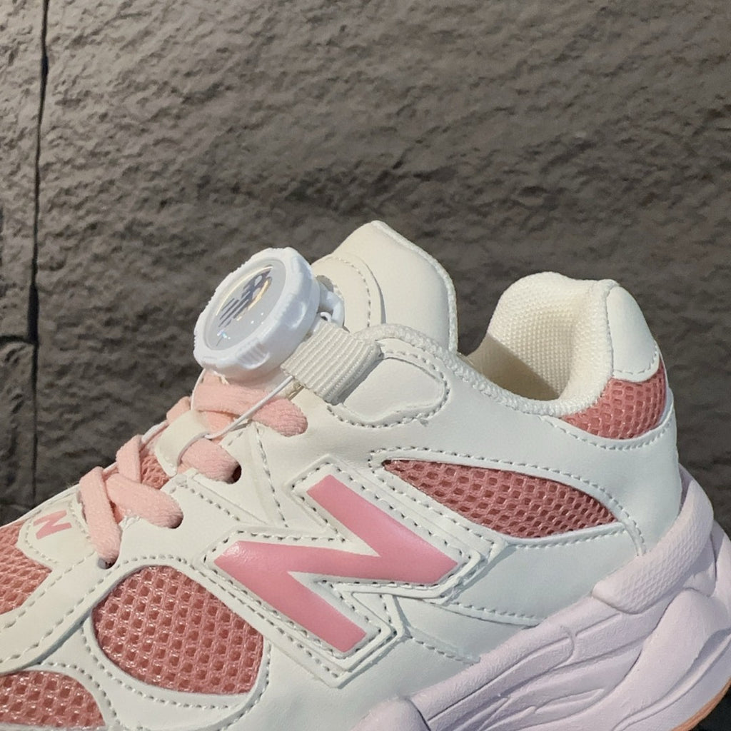NB9060 rotating button children's shoes" cream, pink"