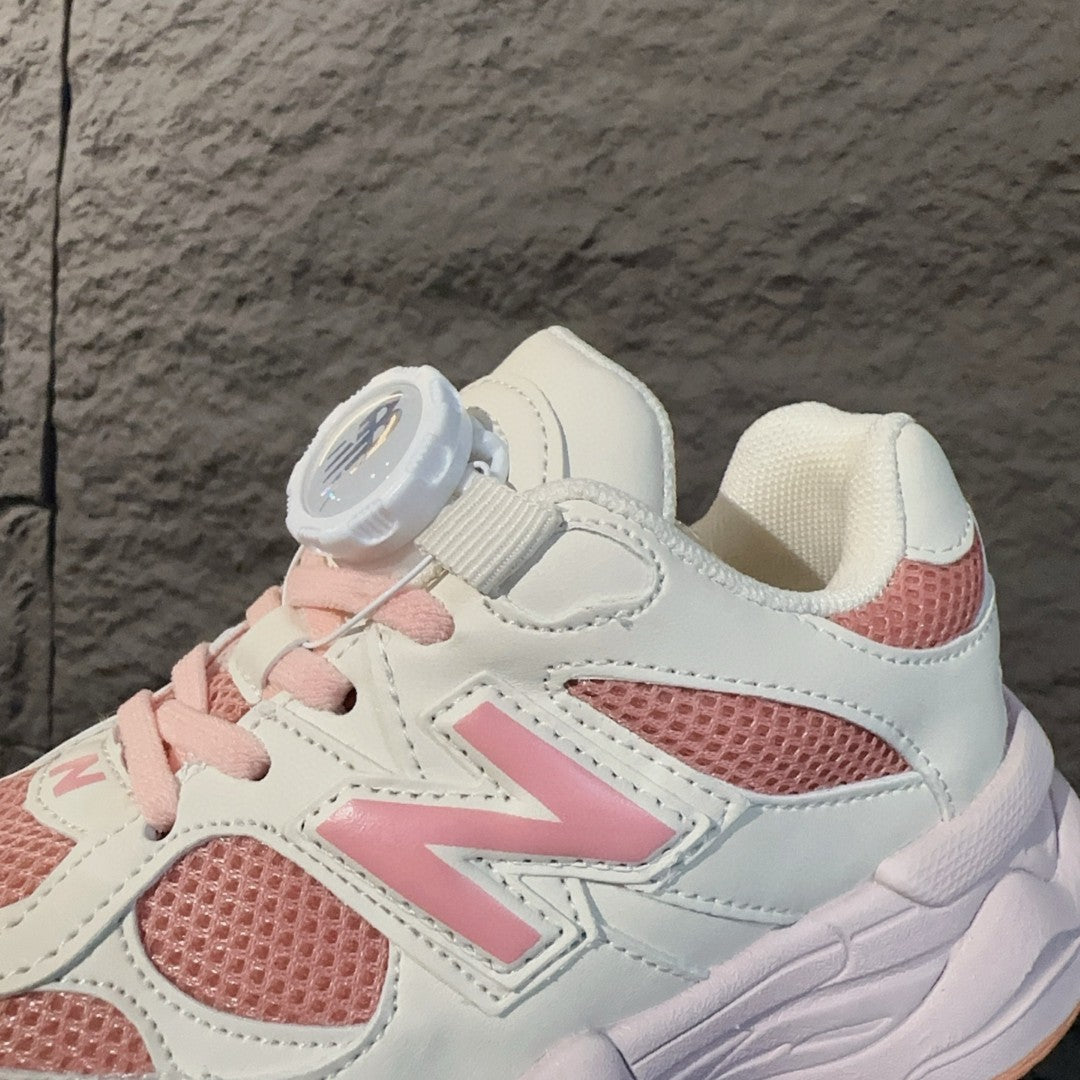 NB9060 rotating button children's shoes" cream, pink"