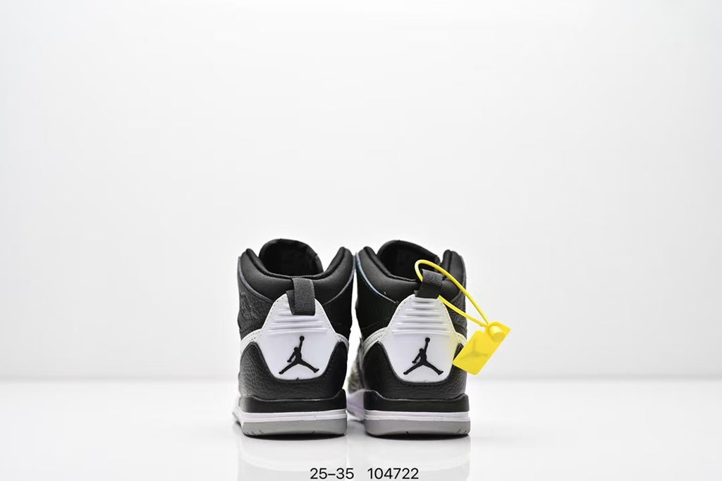 Jordan 312 high top children's shoes full second layer leather" black"