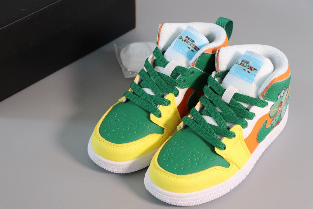 Jordan Air Jordan 1 Super Mario" yellow, orange, green"