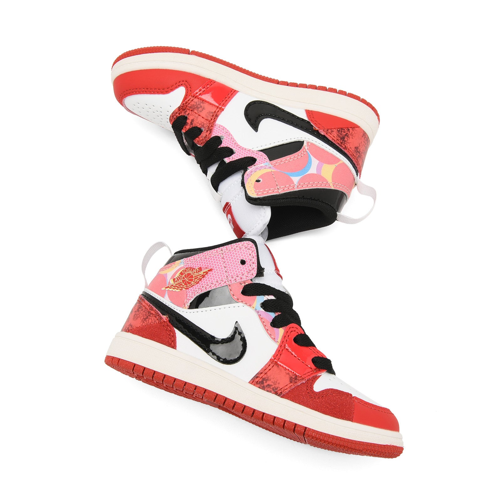 AJ-127" pink, white, red"
