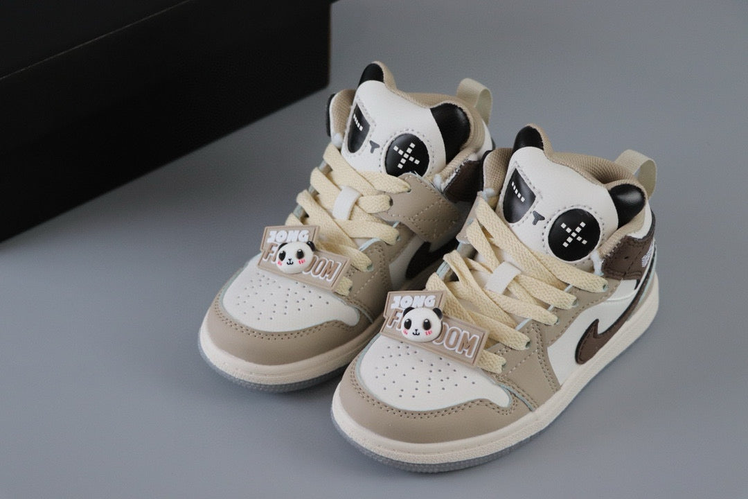 AJ Jordan Panda Light Shoes" beige, dark brown"