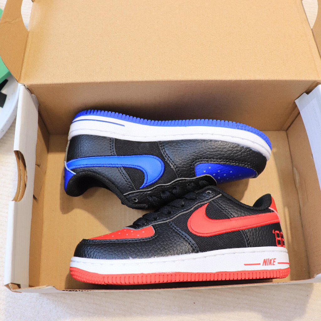 Air Force low-top lace-up sneakers" white, blue, red"