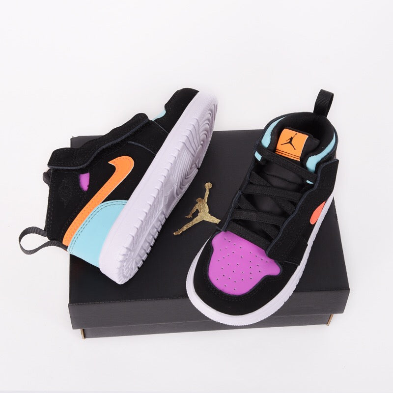 Jordan high top elastic band" black, purple, blue"