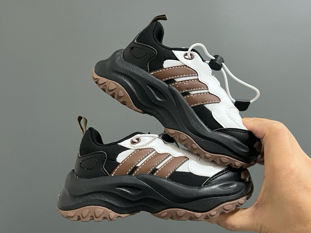 Adidas new elastic buckle children's shoes" white, brown, black"