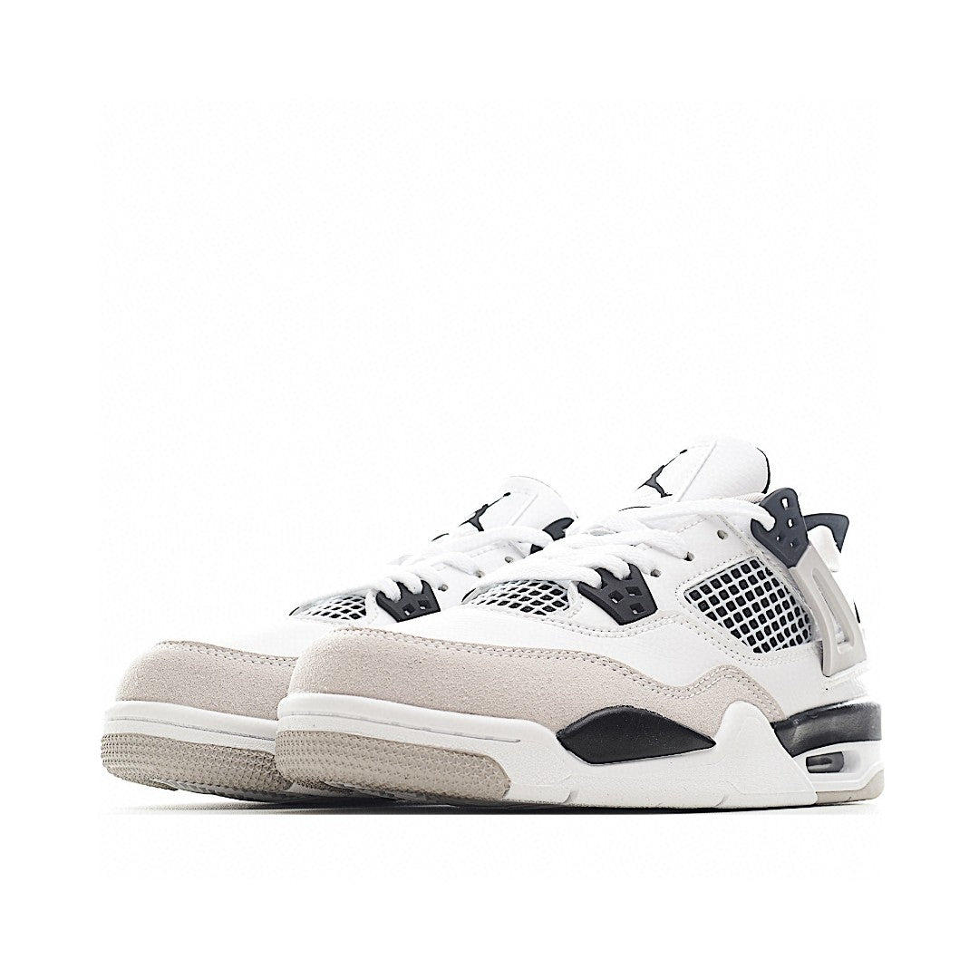 NK AJ 4th generation lace-up basketball air cushion children's shoes" white, light gray"