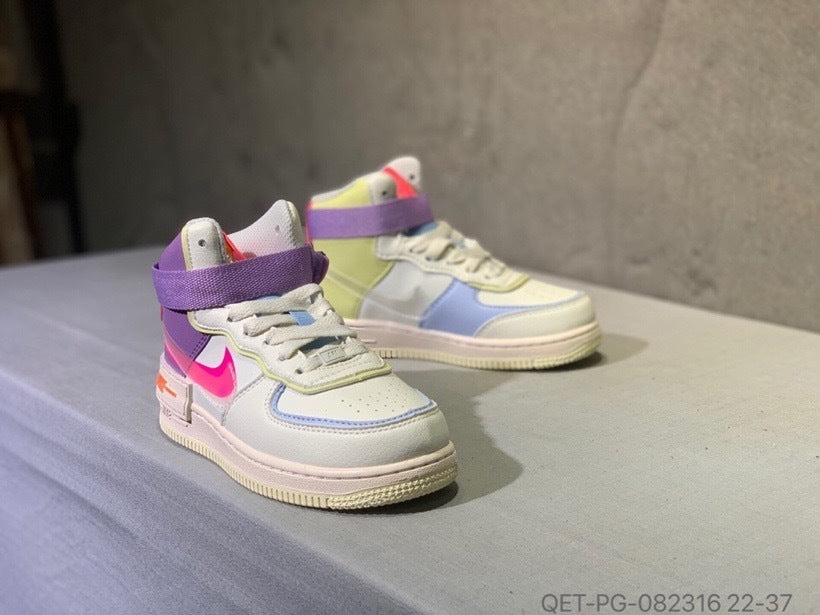 High-top Macaron Air Force" white, purple"