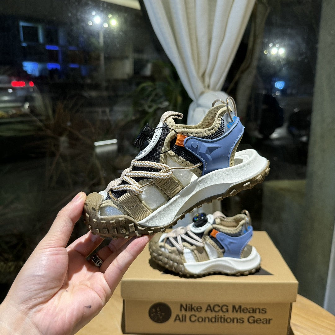 Popular NK hiking shoes and sandals" darker brown, Cream"