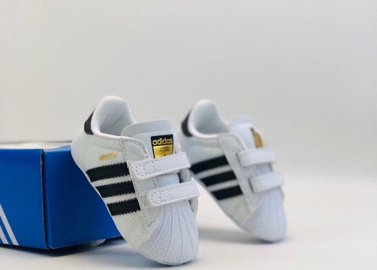 Adidas baby shoes" white, black"