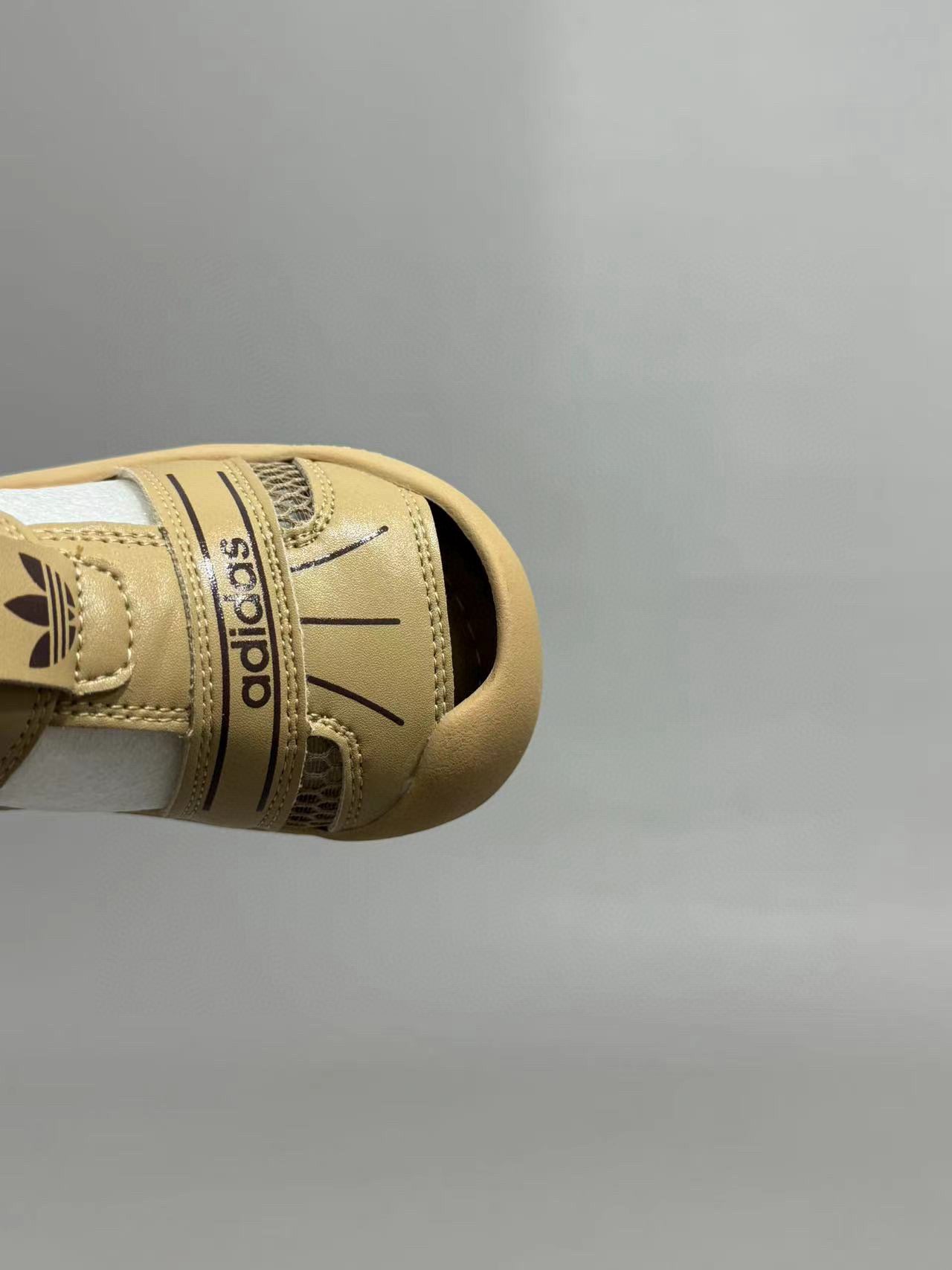 Adidas hollow Velcro sandals" light brown"