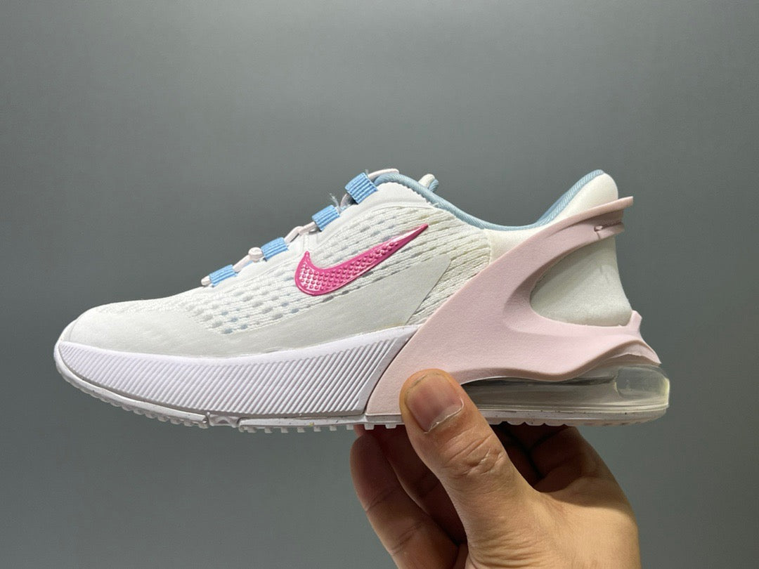 Nike 270 third generation elastic band air cushion children's shoes" white, pink, blue"
